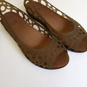 Crocs Brown Adrina Gel Slip On Shoes 9W